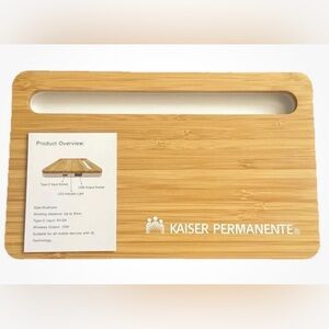 Kaiser Permanente Bamboo Wireless Charger and Stand